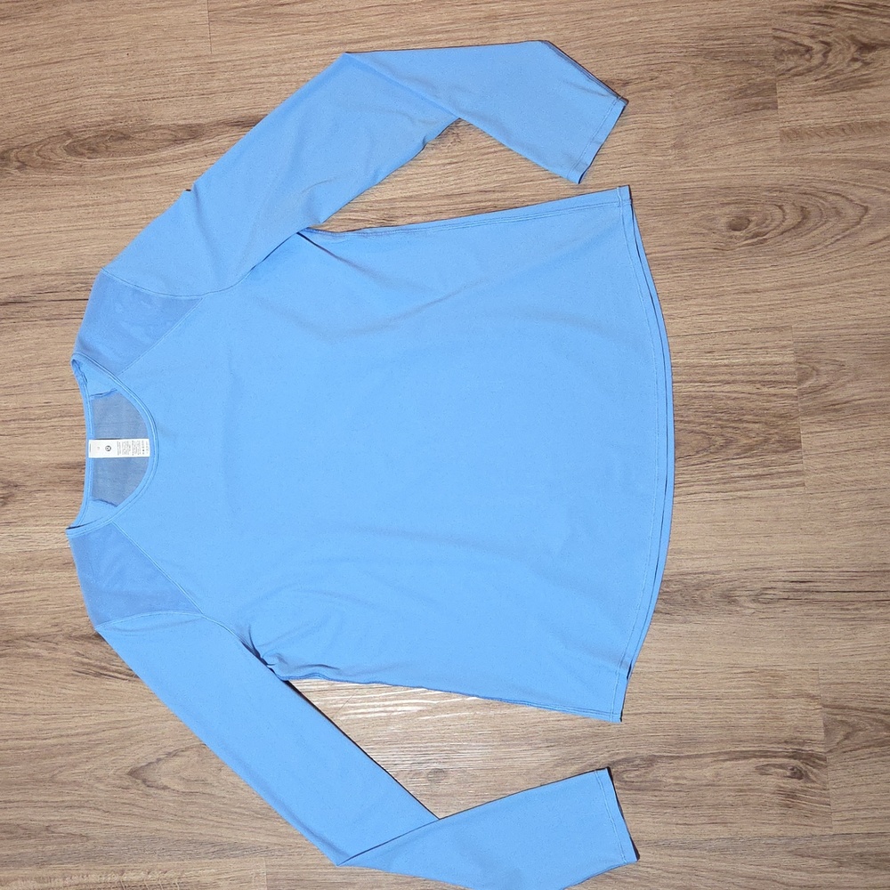 Lululemon Sculpt Long-Sleeve Shirt *Aero Blue Size 12 Lightweight Mesh
